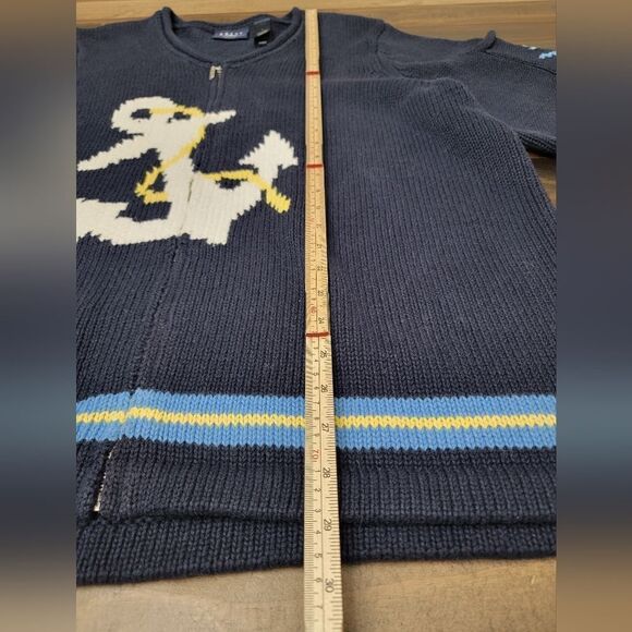 Crazy Horse Liz Claiborne Heavy Knit Coastal Sweater Full Front Zipper Size 2X - Picture 9 of 10
